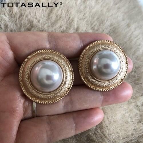 TOTASALLY Hot Big Earrings for Women Bohemian Imitation Pearl Cocktail Earrings Chunky Statement Earring Gifts Dropship
