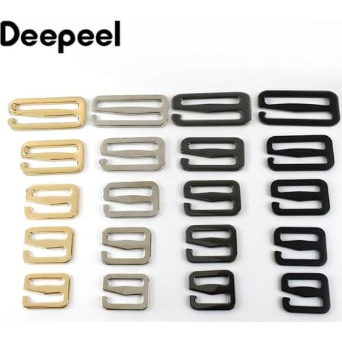 5Pcs Deepeel 21-51mm Metal Tri-Glide Hook Adjust Buckles Bag Belt Strap Slider Hooks Clasp DIY Luggage Webbing 6-shaped Buckle