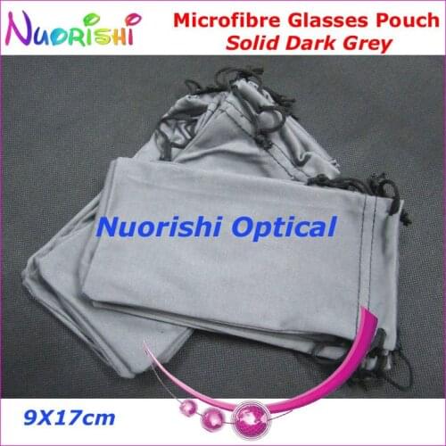50pcs Wholesale Dark Grey Double Drawstring Microfibre Glasses Eyeglasses Sunglass Soft Case Bag Pouch Free Shipping CP035