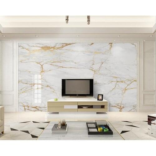 Beibehang Custom modern new jazz white marble pattern golden line background wallpaper papel de parede 3d papier peint