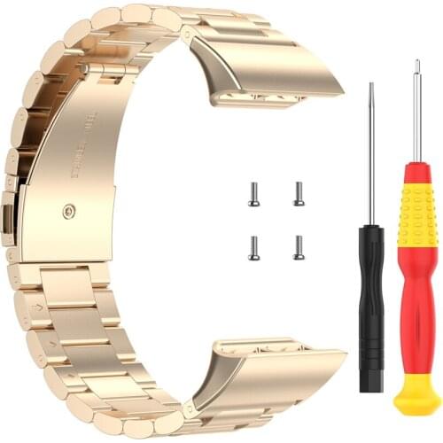 Stainless Steel Three-bead Watchband With Tool Replacement for Garmin Forerunner35 Forerunner30 ForeAthlete 35J Watch
