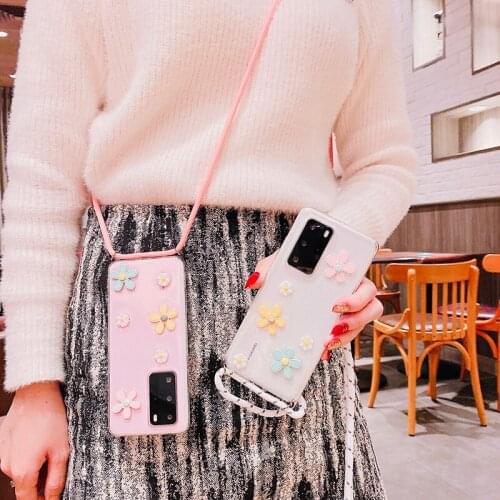 Sparkle Glitter Stars Phone Case For XIAOMI 11 10 9 8 9LITE 10T REDMI NOTE 9A 7 9S Necklace Lanyard TPU Soft Clear Back Cover