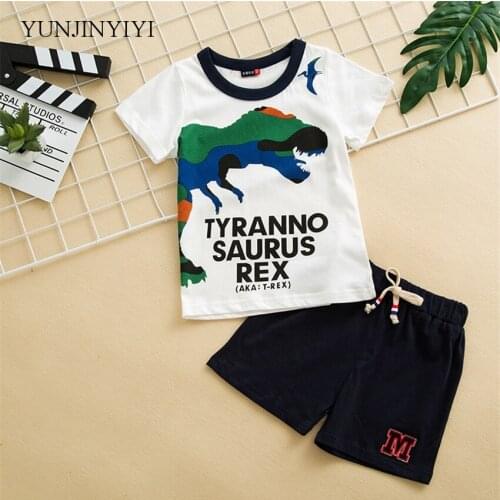 Childrens cartoon t-shirt Kids cotton shorts Childrens summer cotton set Boy clothing Boys suit T-shirt + shorts