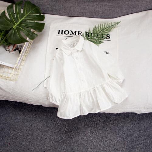 Girl Baby Dress Childrens White Top Long Sleeve Dress Baby Cotton Dress Kid White Clothes