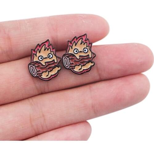 DZ962 Anime Magic Demon Cute Earring for women Stainless steel Earring Enamel Art Stud Earrings Gifts Girl