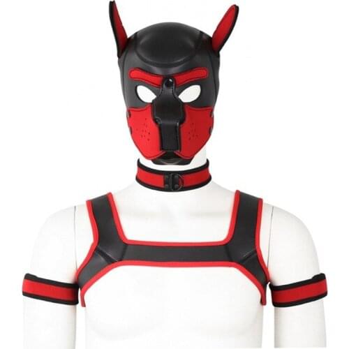 Fetish Toy Puppy Play Dog BDSM Leather Hooded Collar Arms Shoulders Fantasy Kit Bondage Sex Toys For Couple Adult Game Sex Shop