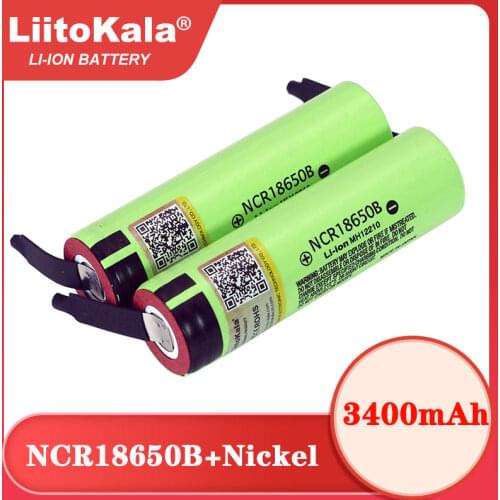 Liitokala Original NCR18650B 3.7 v 3400 mah 18650 Lithium Rechargeable Battery Welding Nickel Sheet batteries wholesale