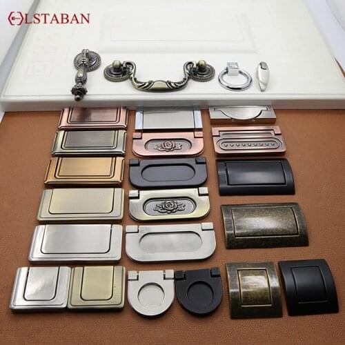 LSTABAN European Antique Zinc Alloy Green Bronze Wardrobe Door Drawer Cupboard Wine Cabinet Knob Furniture Door Handle