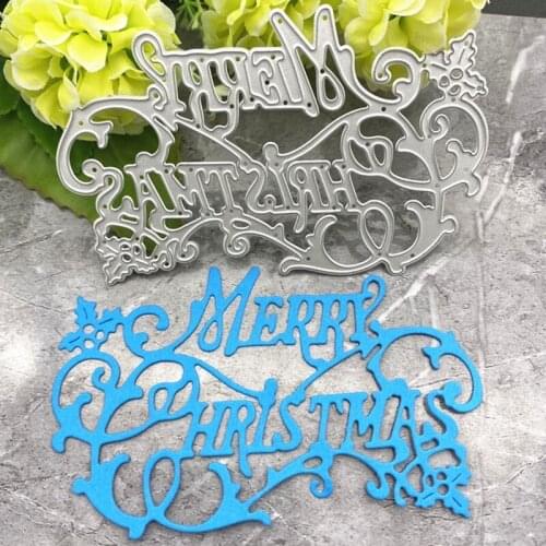 Merry Christmas Metal Cutting Dies Stencil Scrapbooking DIY Album Stamp Paper Card Embossing Decor Craft New for 2020