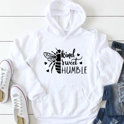 Bee Kind Bee Sweet Bee Humble Hoodies Cute Women Christian Bible Pullovers Funny Long Sleeve Graphic Kindness Hooded Sweatshirts
