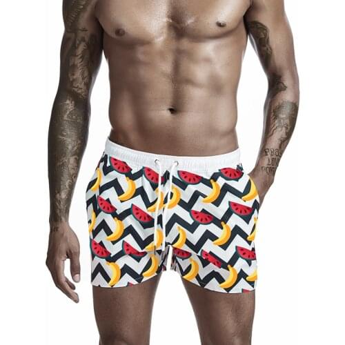 Newest Men Watermelon Printed Beach Pants Man Quick Dry Board Shorts Male Pineapple Print Surfing Short Polyester Swimwear XXL