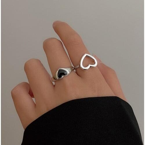 Retro Love Ring Set Light Luxury Minority Exquisite Ring Fashion Ring Female Couple Index Finger Ring