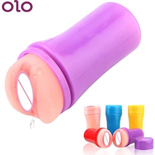OLO Male Masturbation Cup 3D Artificial Vagina Fake Anal Soft Tight Pussy Aircraft Cup Realistic Vagina Masturbator Men Sex Toys