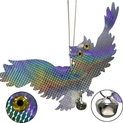 Bird Repeller Garden Emulation Owl Bird Scarer Hanging Reflective Bird Repellent Pigeons Woodpecker Repellent Garden Supplies