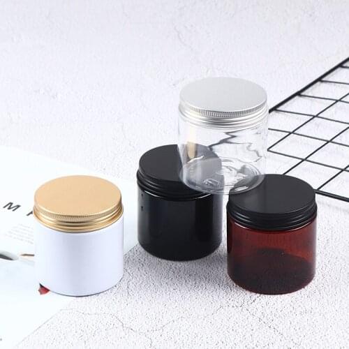 200ml Plastic Jar Cosmetic Cream Jar Plastic Pot Aluminum Lid Plastic Cap PET Container Empty Food Packing Cans