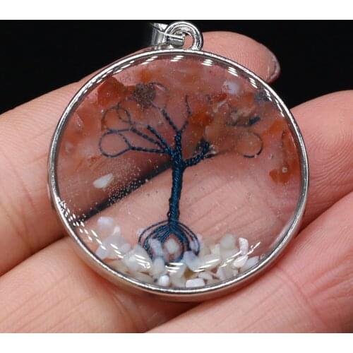 Natural Stone Agates Pendants Tree of Life Charms Top Quality for Jewelry Making DIY Necklace Earrings Women Gifts