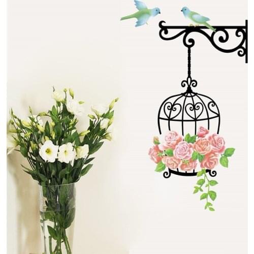 Birdcage Plum flower Flying Birds wall stickers birds Living room Bedroom home TV decoration Kid Nursery Room decor