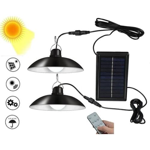 Retro Lampshade Solar Pendant Chandelier solar Lamp Wall lamp Garden Light Waterproof Outdoor Street Path Emergency Security Lig