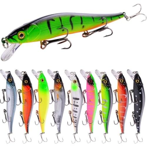 Minnow Fishing Lure 115mm/14g Crankbait Wobblers 3D Eyes Perch Artificial Bait Pike Carp Bait Swim Bait Fishing Goods