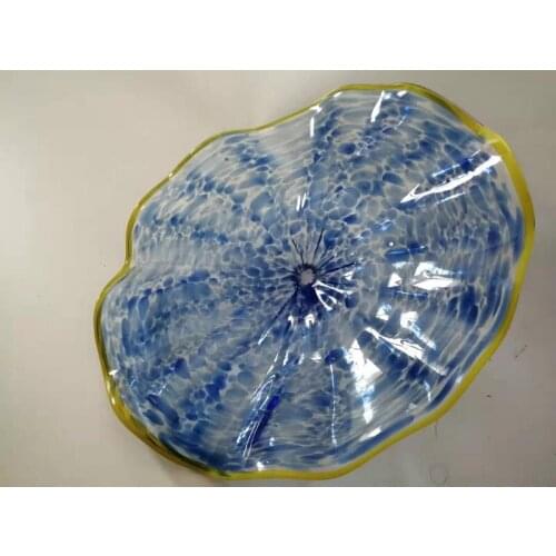 Most Popular Art Decorative Handmade Blown Glass Wall Plates Bulk Decorative Clear Glass Plates