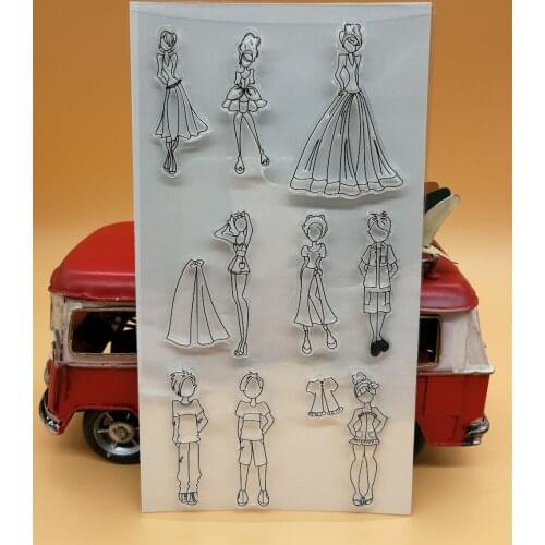 Girl And Boy Style Transparent Clear Silicone Stamp/Seal for DIY scrapbooking/photo album Decorative clear stamp sheets /C5504