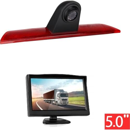 HD 720P Brake Light Camera Stop lights + 5.0'' monitor for FORD Transit Jumbo F150/F250/F350 Transit MK 8 2014-2019 Rear Camera