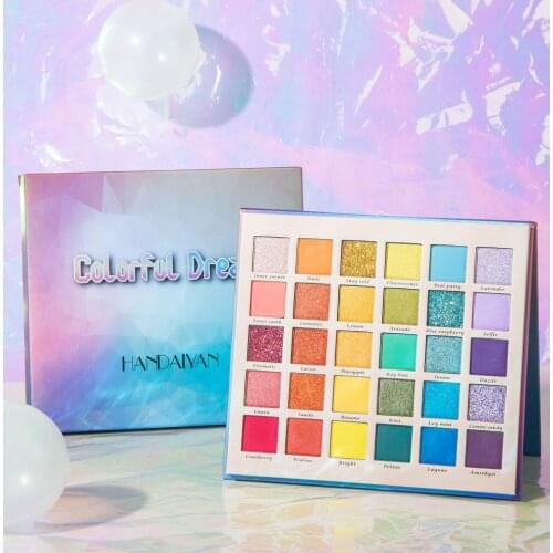 Long Lasting Waterproof HANDAIYAN Matte & Shimmer Eyeshadow Makeup 30 Colors Eye Pressed Powder Palette Cosmetics Drop Shipping