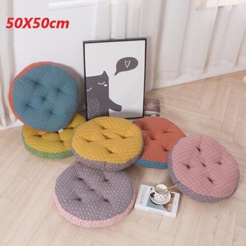 Thicken Round Chair Cushion Plaid Seat Cushions Home Decor Pillows Meditation Cushion Throw Pillows Office Chair Cushion Floor