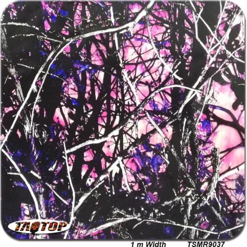 TSMW9037 1M * 10M purple tree leaves camo camouflage Popular Hydro Dipping Water Transfer Printing Films Hydrographics Film