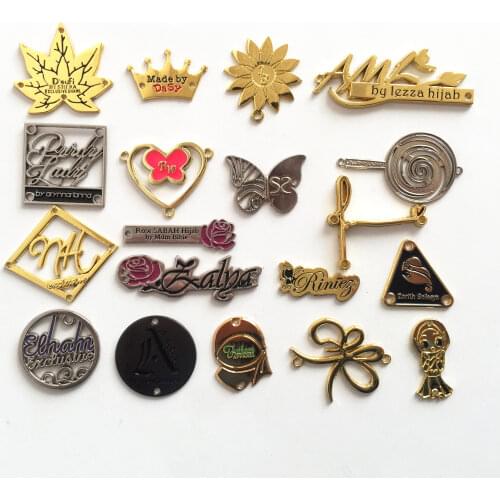 High Quality Cheap Custom Engrave Emboss Letter Metal Label For Handbags