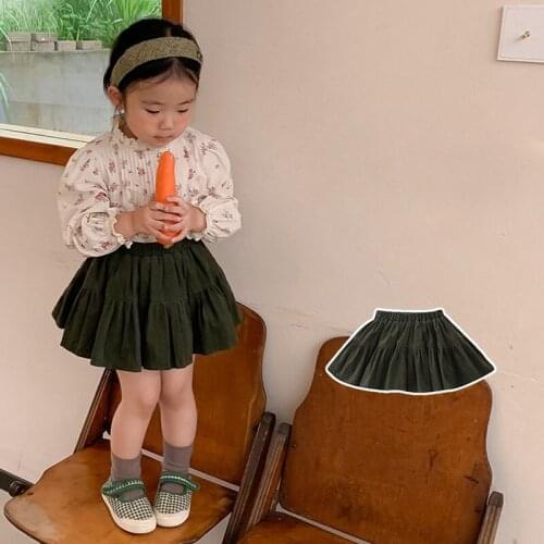 Korean Style Girls Skirts Autumn Winter Girls Clothes Kids Corduroy Skirts Baby Girls A-Line Skirts RT276