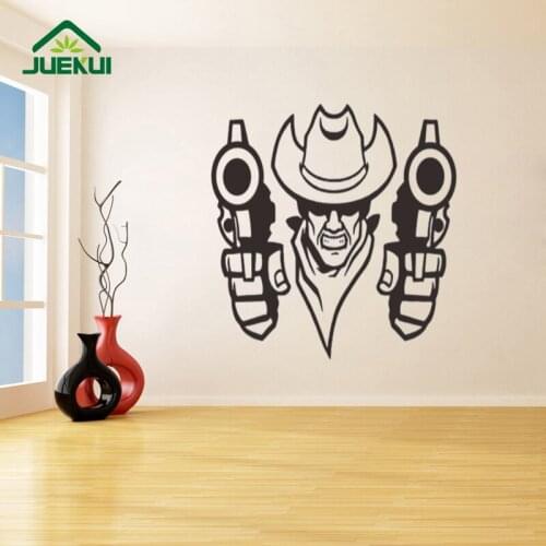 West Cowboy Background Modern Design Wall Stickers for Living Room Vinyl Removable Wall Decals Decoration Bedroom Murals K390