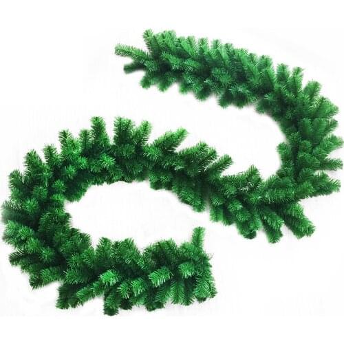 2.7m Artificial Green Christmas Garland Wreath Xmas Home Party Christmas Decoration Pine Tree Rattan Hanging Ornament For Kids