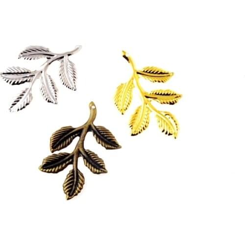 Free shipping 30Pcs Leaf Filigree Wraps Connectors Metal Crafts Gift Decoration DIY 38x24mm