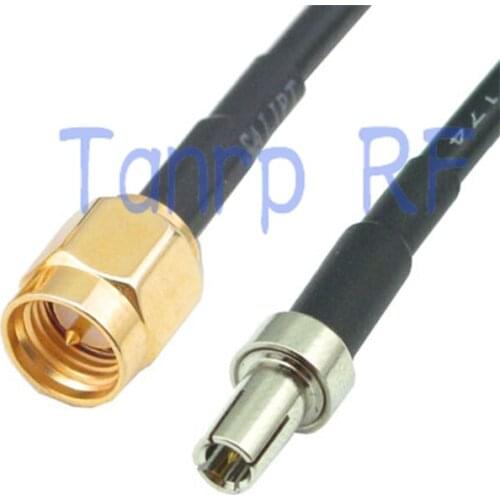50CM Pigtail coaxial jumper cable RG174 extension cord 20in TS9 male plug to SMA male plug RF connector adapter
