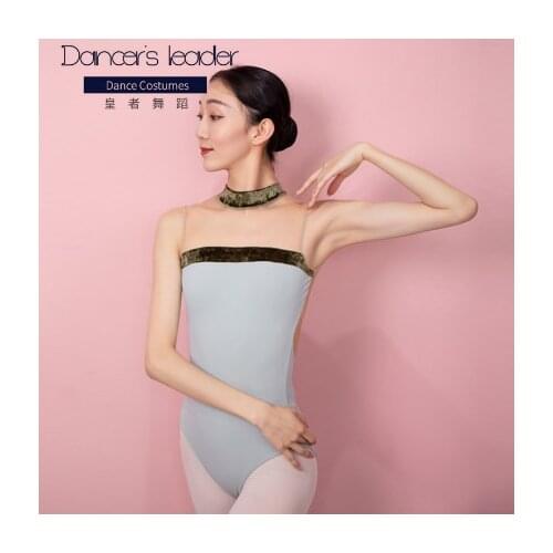 Ballet Leotard For Women Velvet Stitching Mesh Bodysuit Female Adult Leotard Rhythmic Gymnastics Suit Competition Costume