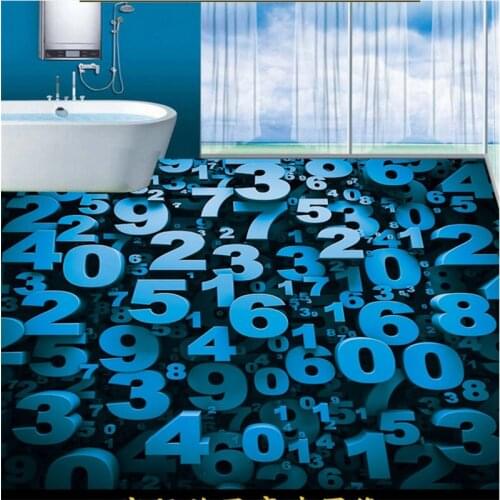 Beibehang Custom floor waterproof wallpaper 3d digital number floor painting background living room decoration