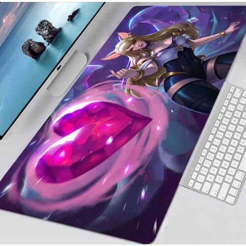 LOL KDA Sexy Girl XXL Large Mousepad Kawaii Gaming Accessories Non-slip Mouse Pad 40x90 Mausepad Deskmat Tappetino Mouse 80x30