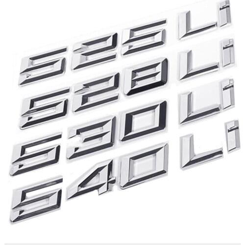 Digital car decoration stckers and decals compatible with 5 series 520 535 523 530 540 525 528Li rear tail digit mark emblem