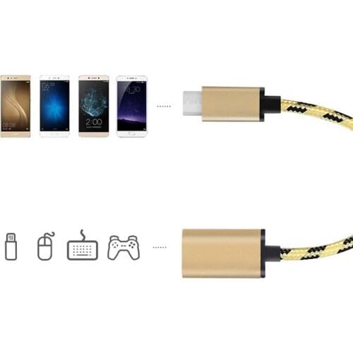 Type-C Male to USB 3.1 Female OTG Gold Braided Adpater Cable Converter GDeals-15