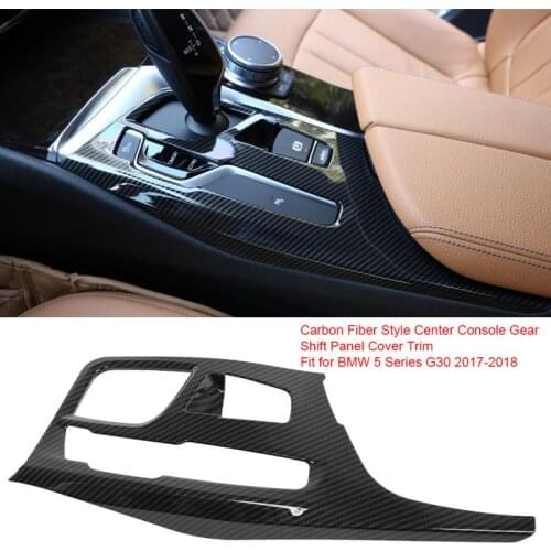 Carbon Fiber Style ABS Plastic Car Center Console Gear Shift Panel Cover Trim for BMW 5 Series G30 2017-2018