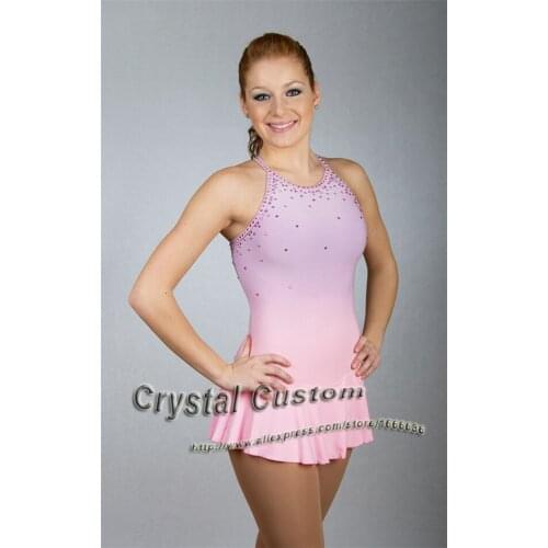 Beautiful Girls Ice Skating Dresses With Spandex Graceful New Brand Figure Skating Competition Dress Custom DR2691