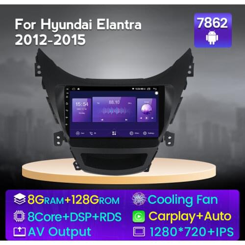 Mekede 7862 6GB+128GB QLED 1280*720 DSP 4G LTE Android 10.0 Car Navigation GPS Radio Player For Hyundai Elantra 5 JK 2010 2016