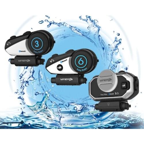 Motorcycle Viacom V8 Bluetooth Headset Helmet Built in Intercom V3 V6 k Cable Waterproof