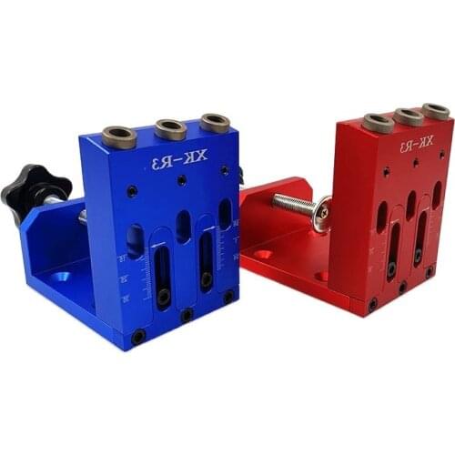 Aluminium Pocket Hole Jig Kit Woodworking Drill Guide Tools Dowel Jig Clamp Oblique Hole Locator with 9mm Drill Bit