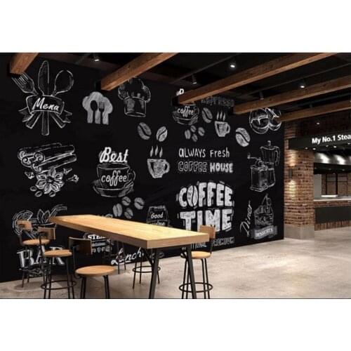 3d room wallpaper on the wall custom mural Hand drawn coffee dessert Background home decoration photo wallpaper for walls 3 d