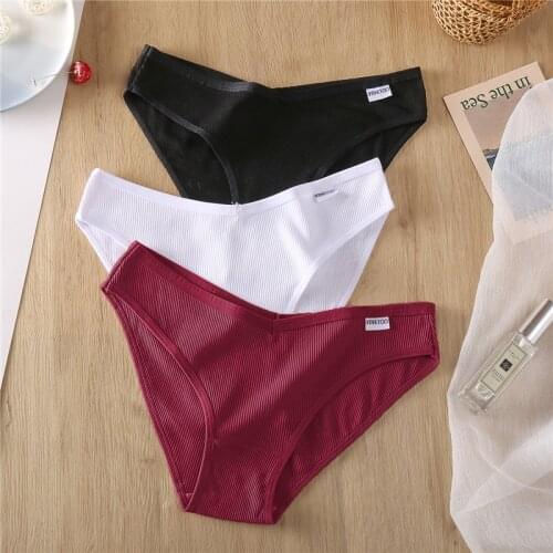 New Womens Cotton Briefs Female Underpants Sexy V Waist Womens Panties Cotton Plus Size Pantys Lingerie M-4XL