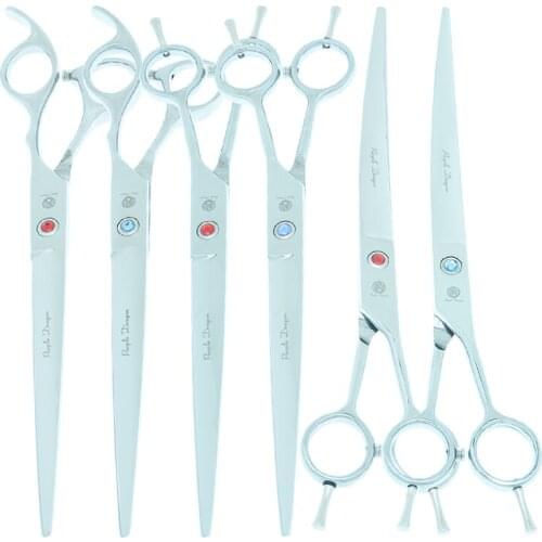 8.0" Purple Dragon Pets Scissors Animals Hair Cutting Scissors Japan Steel Dogs Grooming Shears Curved Tesouras Supplies B0061B