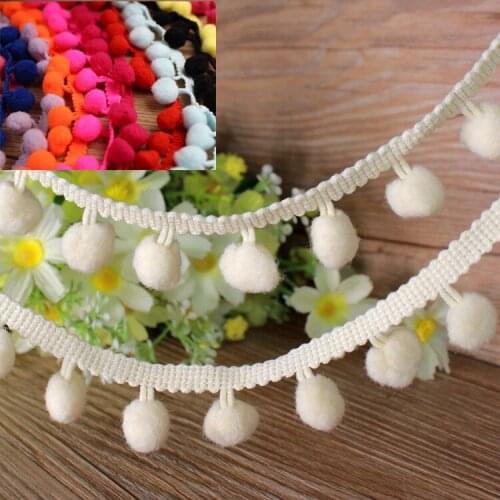 20yards/lot Pom Pom Trim Ball Fringe Ribbon DIY Sewing Accessory Lace Christmas Lace Decoration Fringe Pom Pom Lace