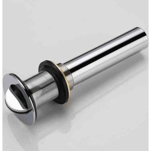 Bathroom Sink Drainer Brass reverse Chrome Polished Non-Overflow Hole Basin Parts Faucet Accessories PJXSQ002C-1N